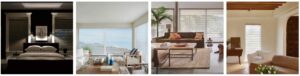 Hunter Douglas room darkening blinds and shades.